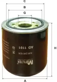 AD 1101 MFILTER Патрон осушителя воздуха, пневматическая система AD 1101 MFILTER Патрон осушителя воздуха, пневматическая система